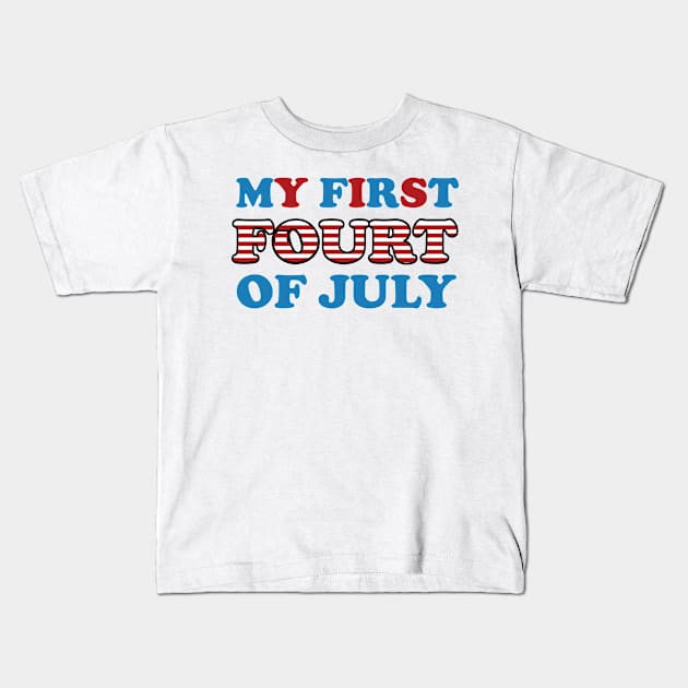 My First 4th of July - Baby's Patriotic Celebration Kids T-Shirt by Inkonic lines